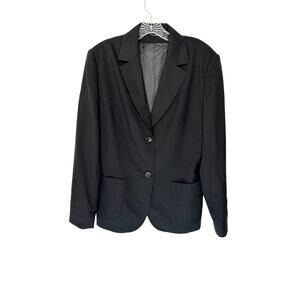 Cinzia Rocca‎ Loro Piana Black Career Office Office Wool Blend Blazer Size 14